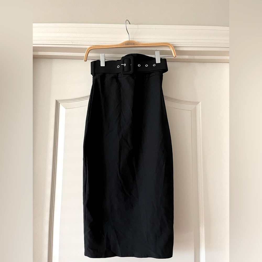 Boohoo Belted Midi Pencil Skirt